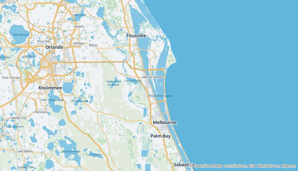 Mapa de condado de Brevard