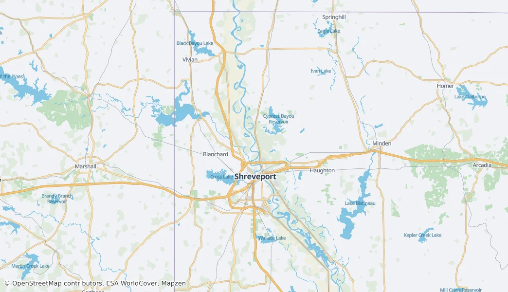 Map of Caddo Parish