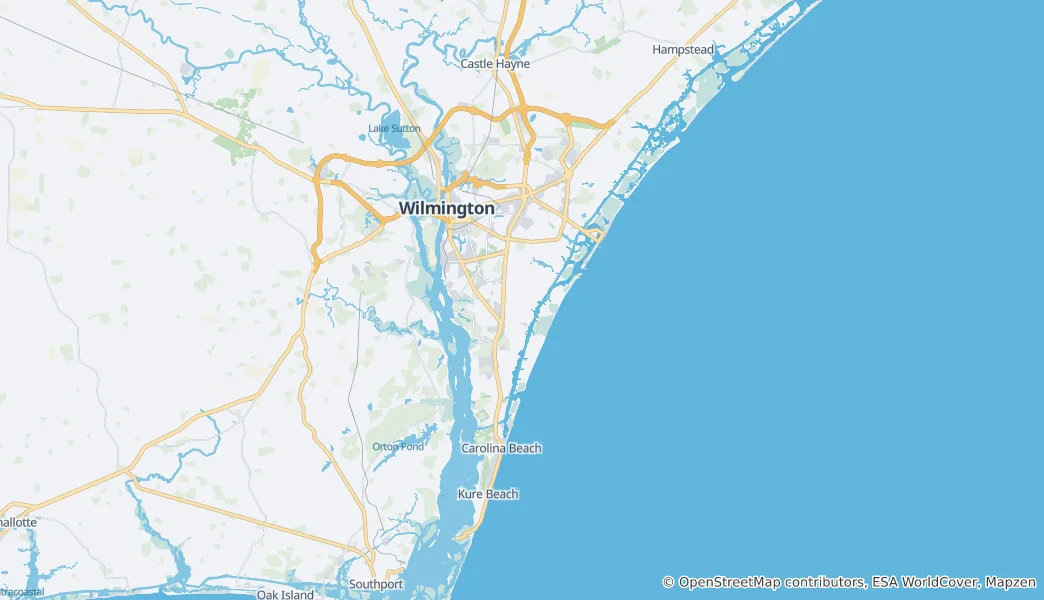 Mapa New Hanover County