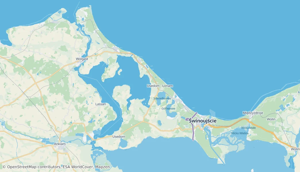 Karte von Usedom