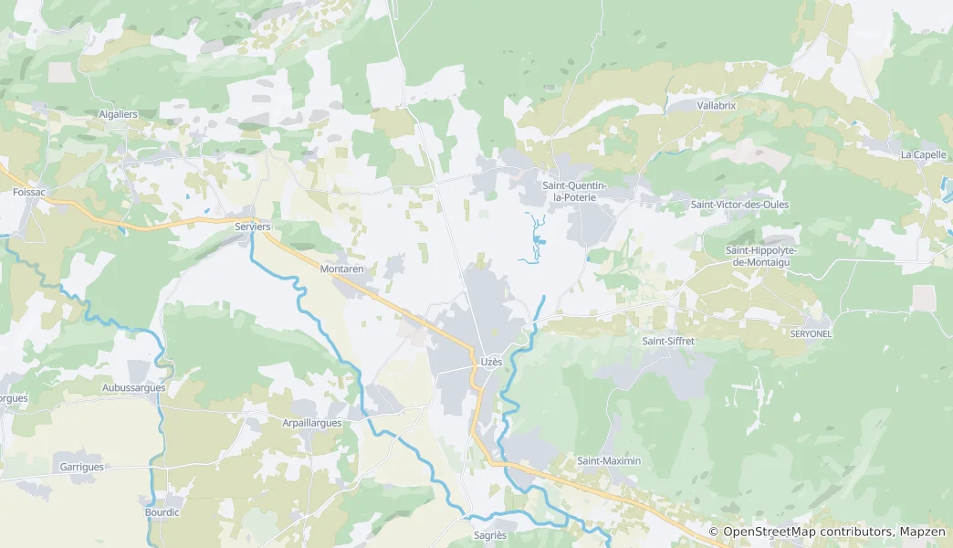 Mapa Uzès