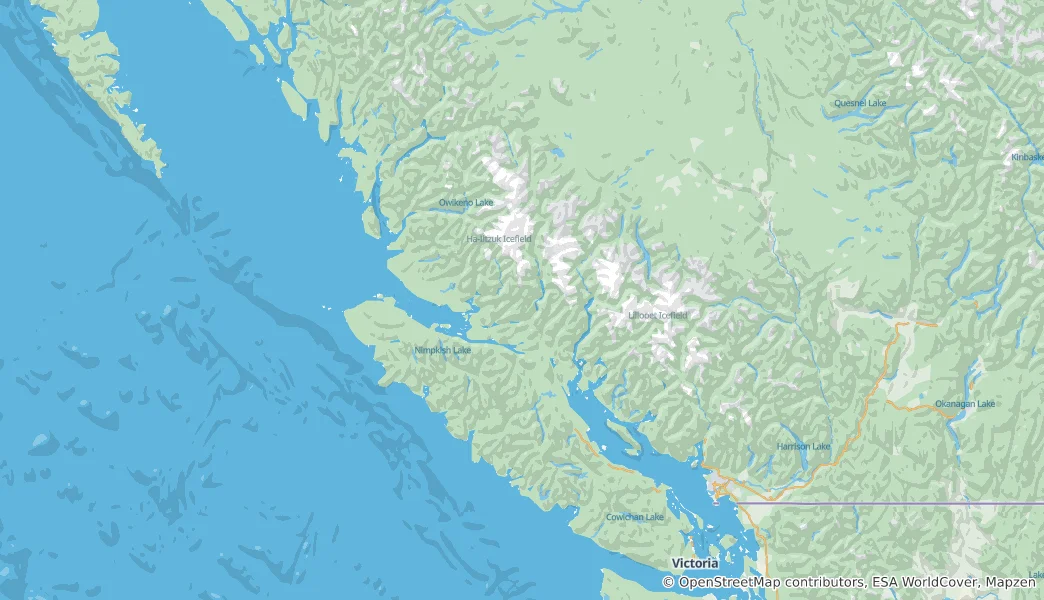 Mapa Vancouver Island and Coast / *