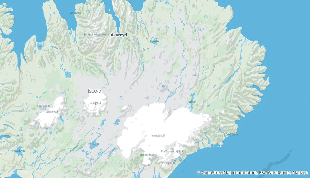 Mapa Národní park Vatnajökull