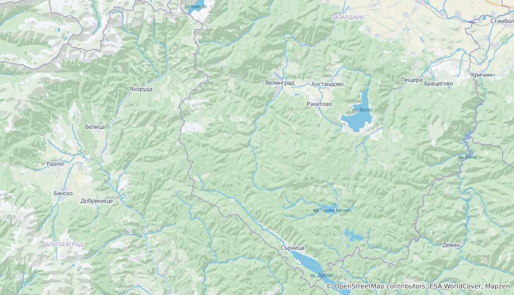 Map of Velingrad