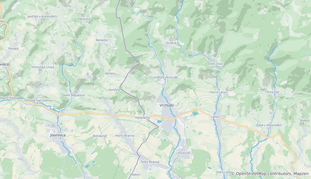 Map of Vrchlabi