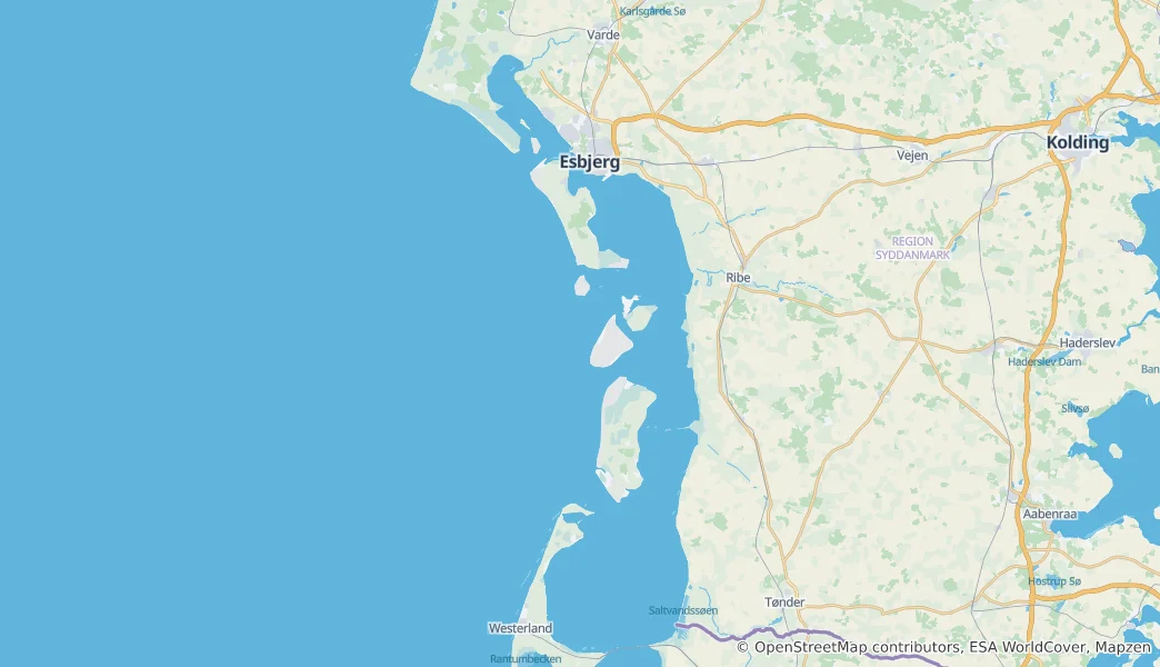 Mapa Národní park Wattové moře