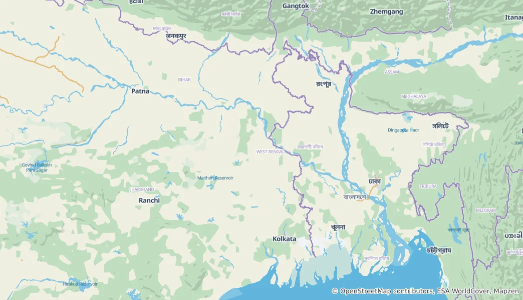 Térkép: Nyugat-Bengál