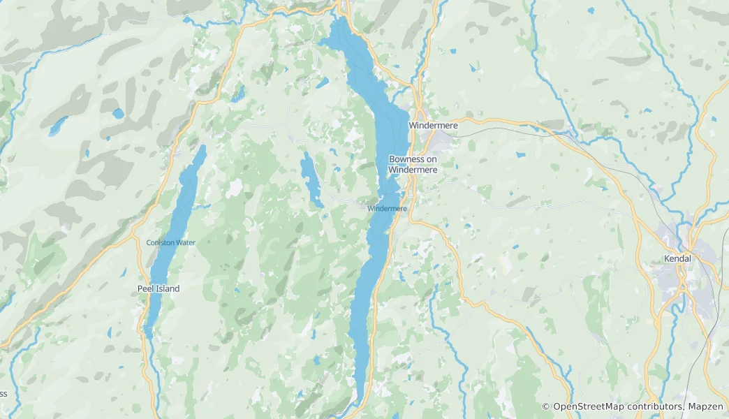 Mappa di Windermere e Bowness