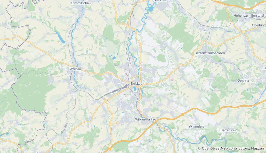 Kaart van Zwickau
