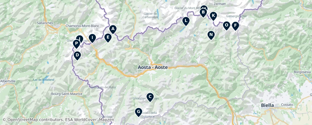 Map of Aosta Valley