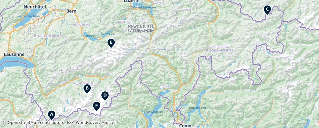 Map of Switzerland