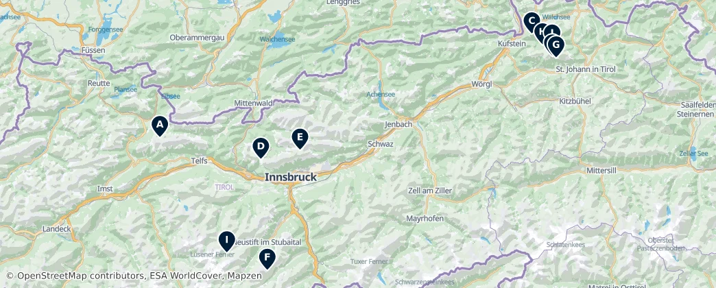 Map of Tyrol