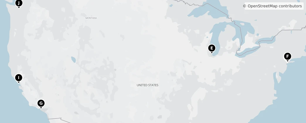 Map of United States of America