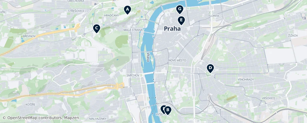 Map of Prague