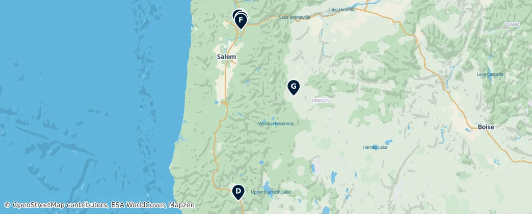Map of Oregon