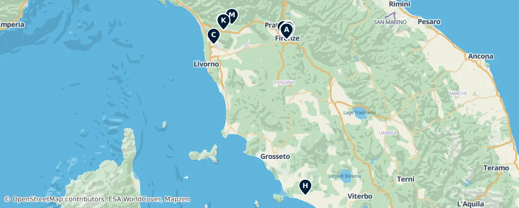 Map of Tuscany