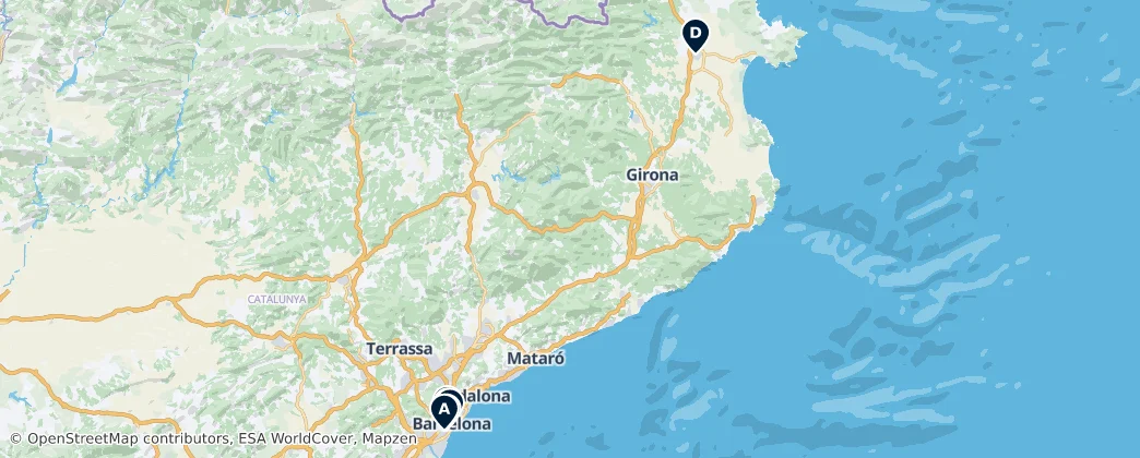 Map of Catalonia
