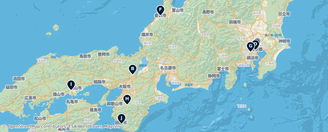 Map of Honshu
