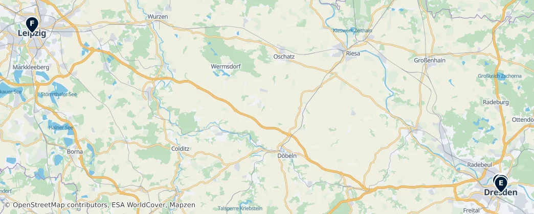 Map of Saxony
