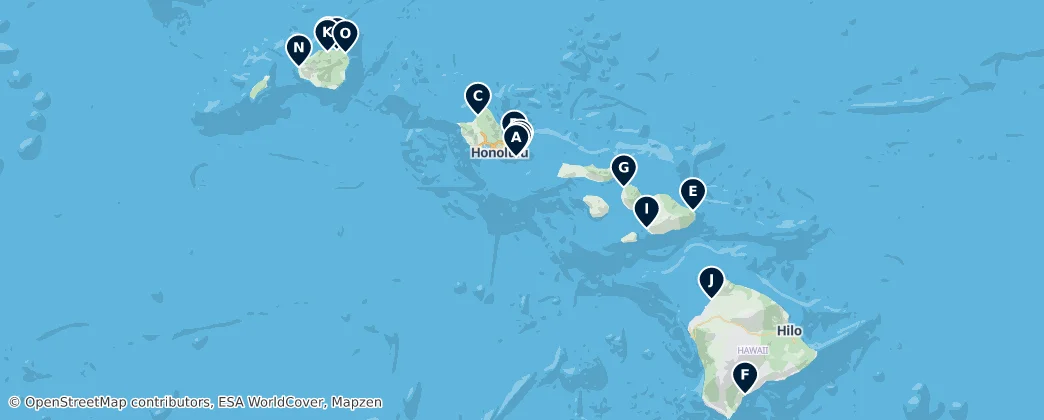 Map of Hawaiian Islands