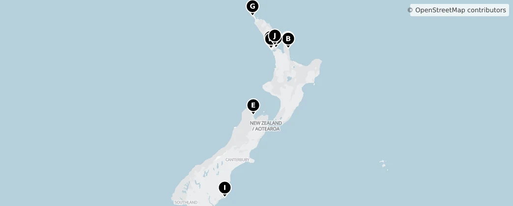 Map of New Zealand