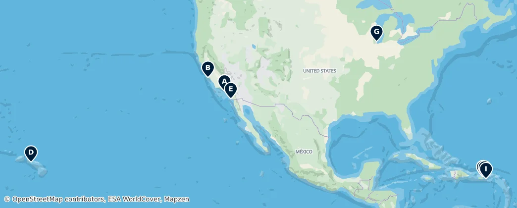 Map of United States of America