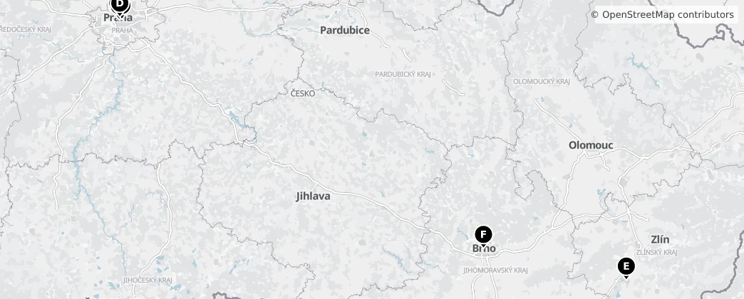 Map of The Czech Republic