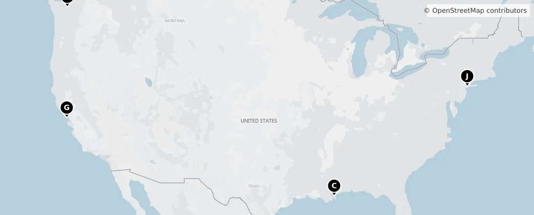 Map of United States of America