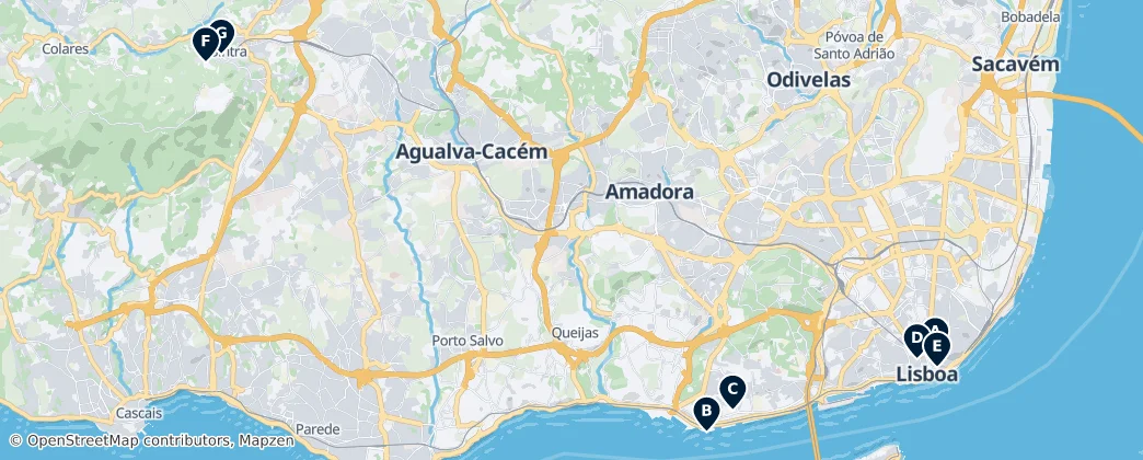 Map of Grande Lisboa
