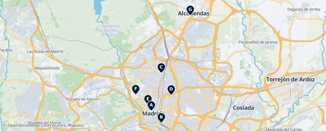 Map of Provincia Eclesiástica de Madrid