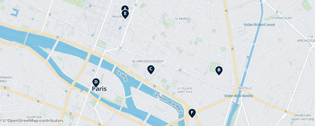 Map of 4th Arrondissement