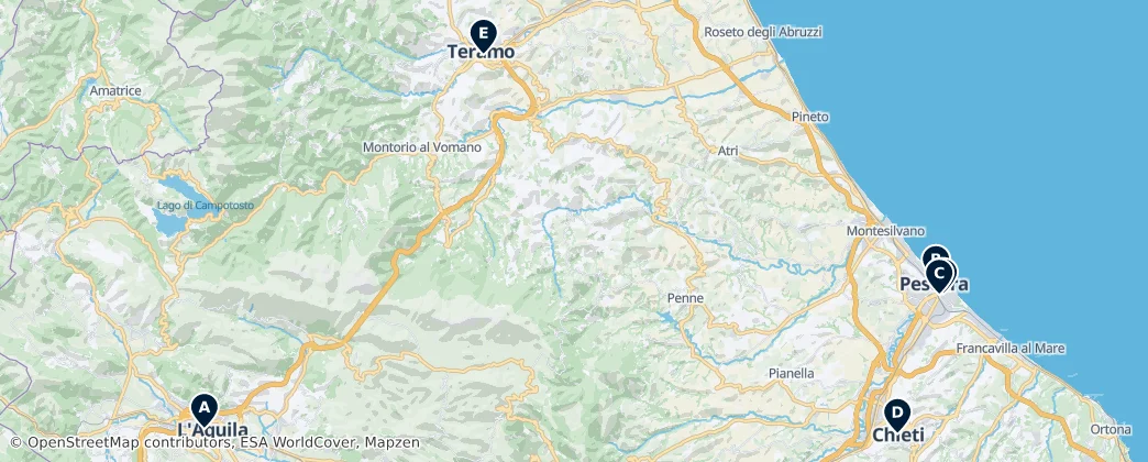Map of Abruzzo