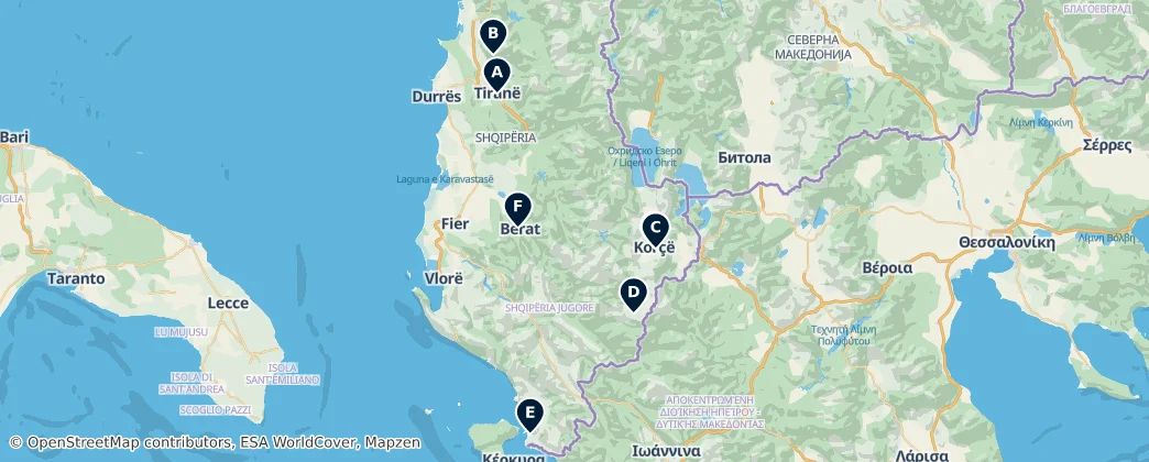 Map of Albania