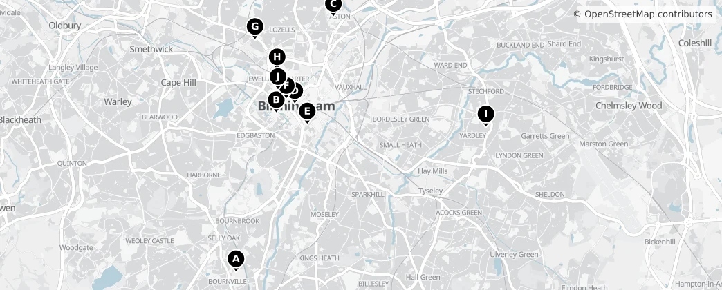 Map of Birmingham