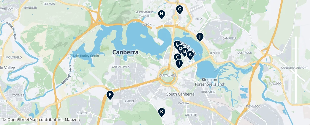 Map of Canberra