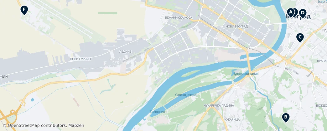 Map of Grad Beograd