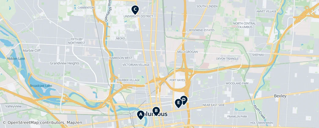 Map of Columbus