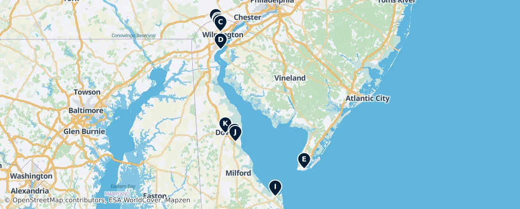 Map of Delaware