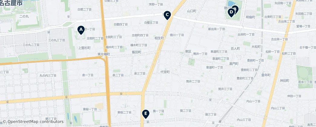 Map of Higashi Ward