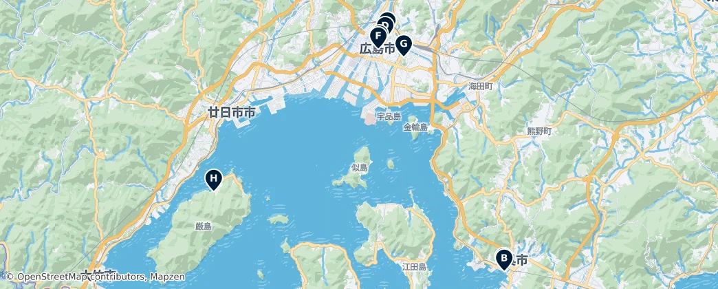 Map of Hiroshima Prefecture