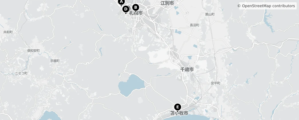 Map of Hokkaido