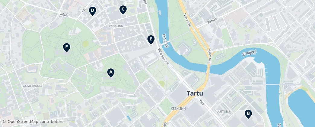 Map of Kesklinn, Tartu