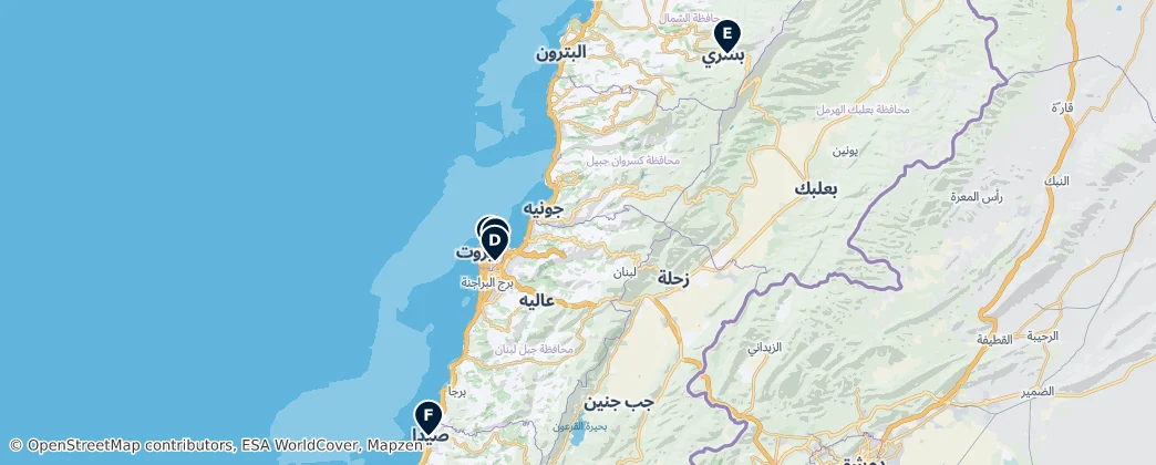 Map of Lebanon
