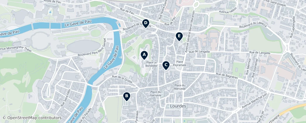 Map of Lourdes