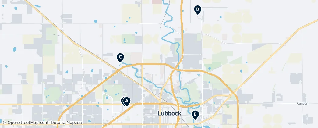 Map of Lubbock
