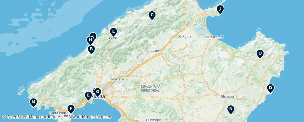 Map of Mallorca