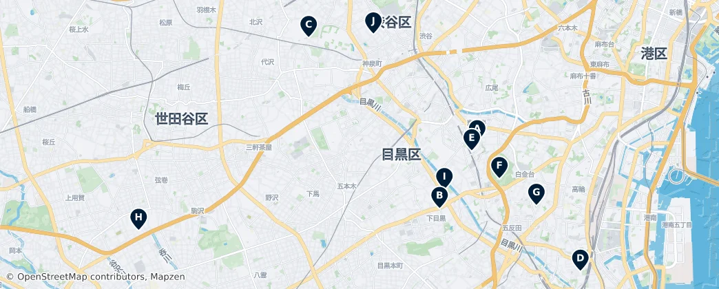 Map of Meguro