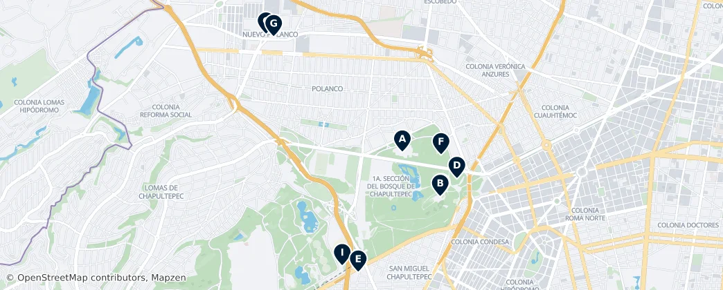 Map of Miguel Hidalgo, Mexico City