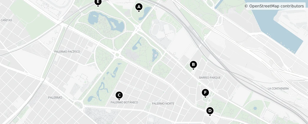 Map of Palermo, Buenos Aires