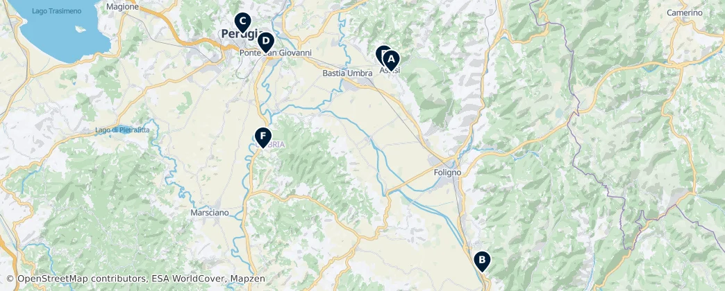 Map of Province of Perugia